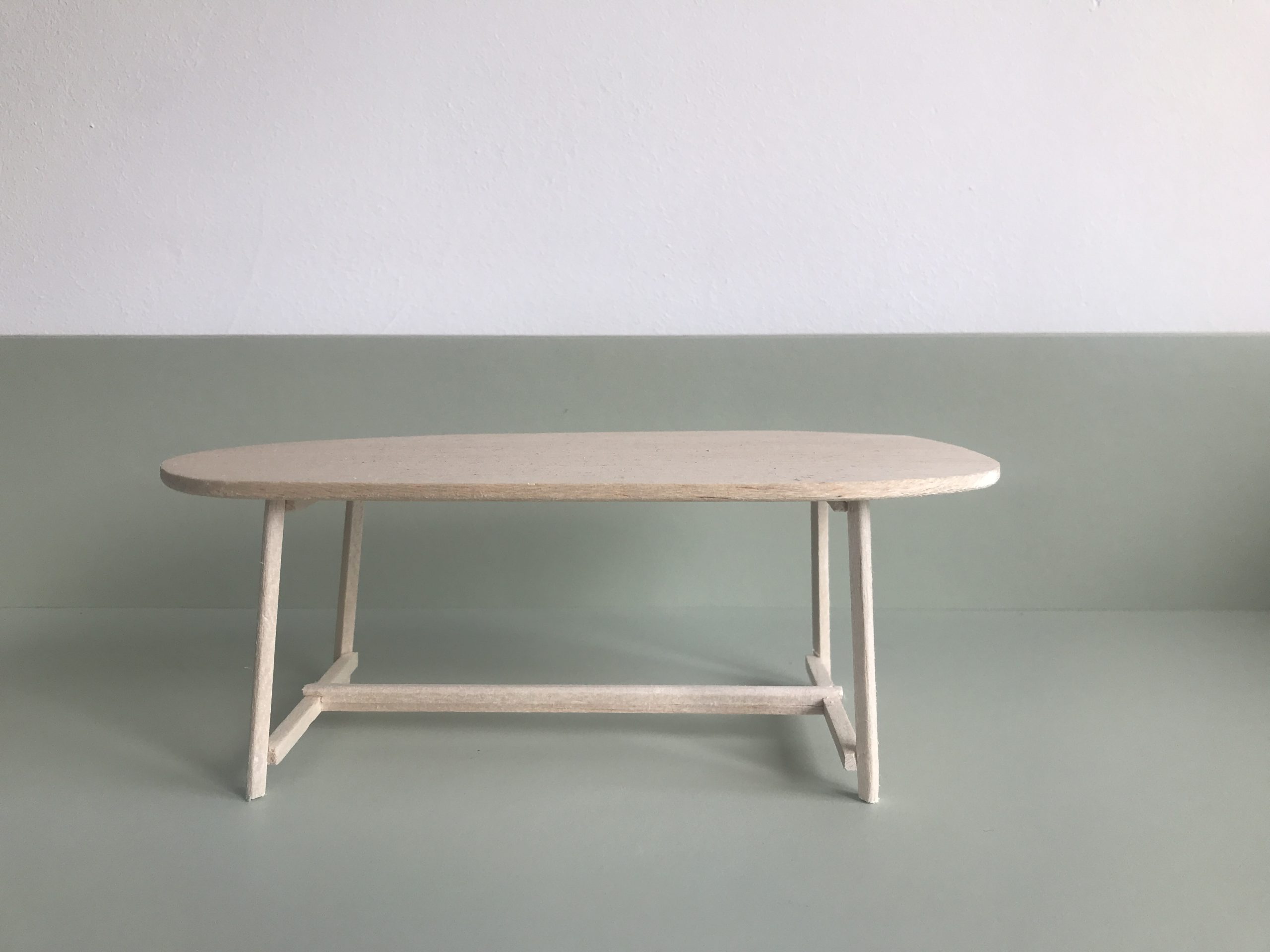 Curvature dining table scale model