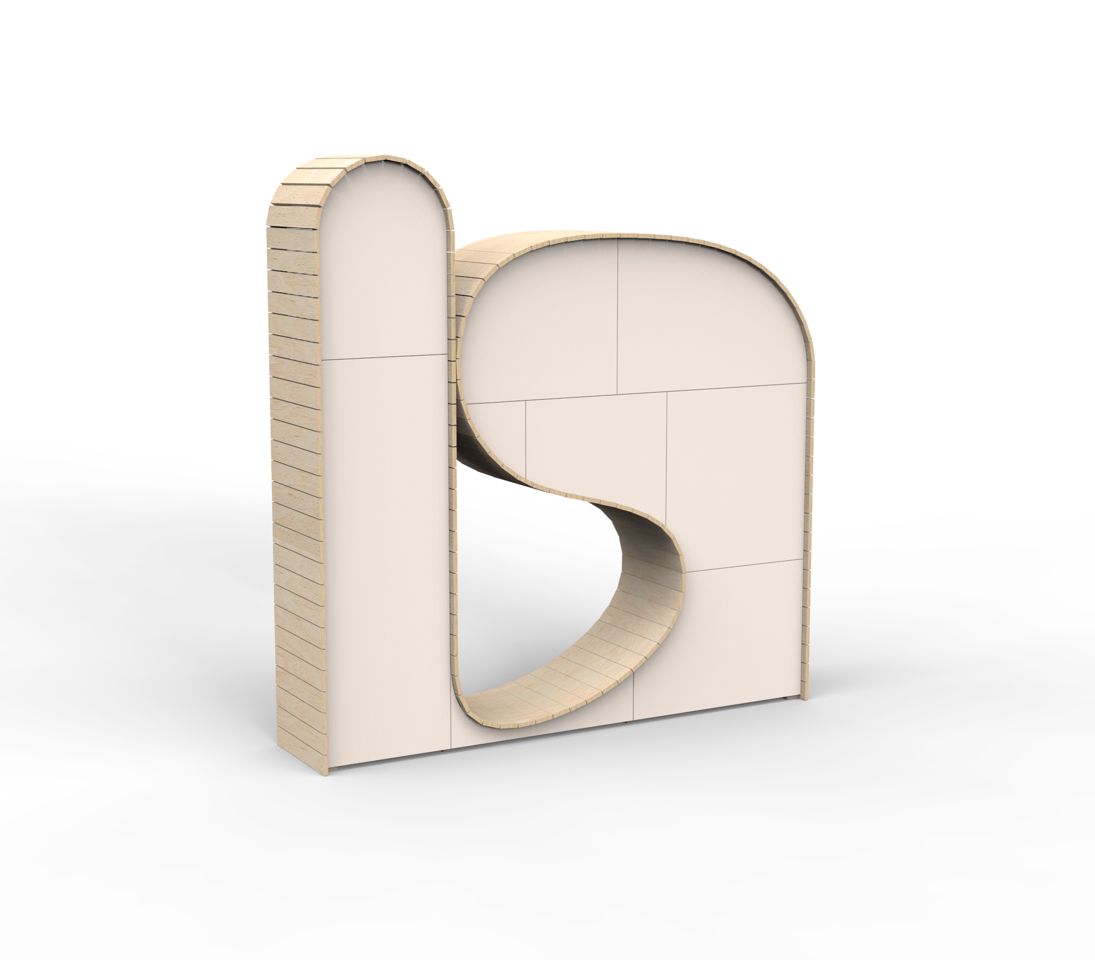 Wood Loop cabinet rendering 3D